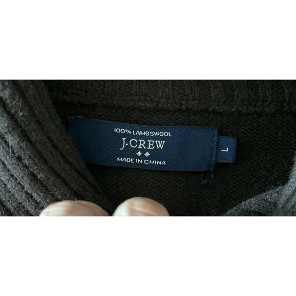 J.CREW Lambswool Pullover Knitted Shawl Collar Sweater In Brown  Size Large - Picture 6 of 8